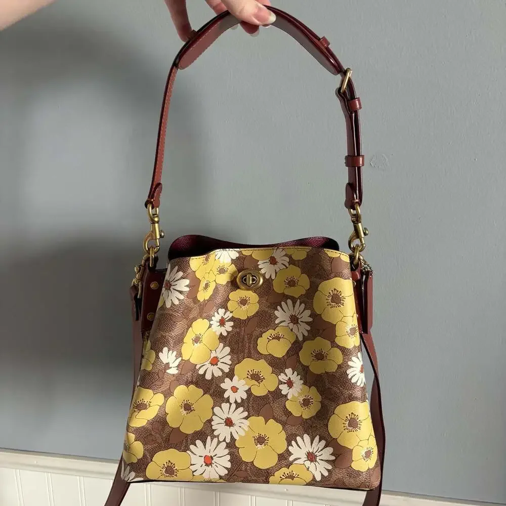 Coach Willow Bucket Bag in Signature Canvas with Floral Print